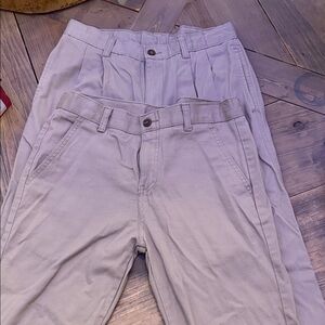 2 Pair of Chaps Men's Chino Pants khaki- Light Beige Private School Approved